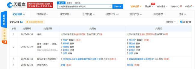 螞蟻集團(tuán)高層調(diào)整 胡喜退出多家子公司職務(wù)，倪行軍接任金融科技業(yè)務(wù)董事長(zhǎng)